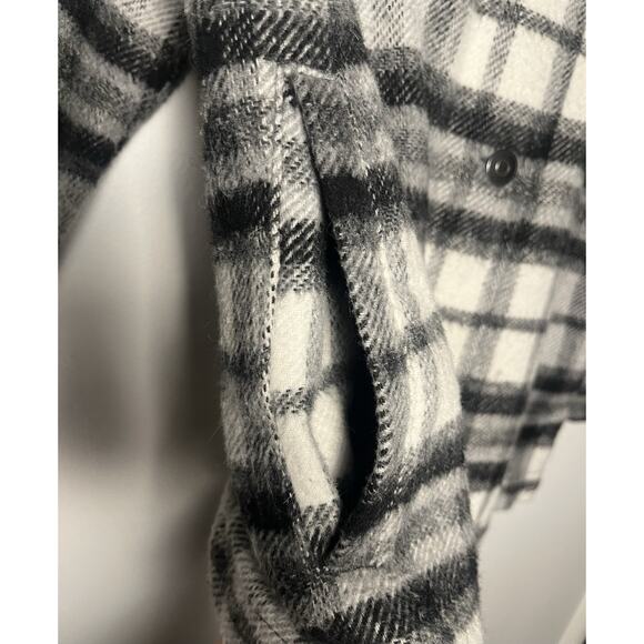 Zara Black and White Plaid Wool Blend Oversized Shirt Jacket M Comfy Shacket - Picture 5 of 9